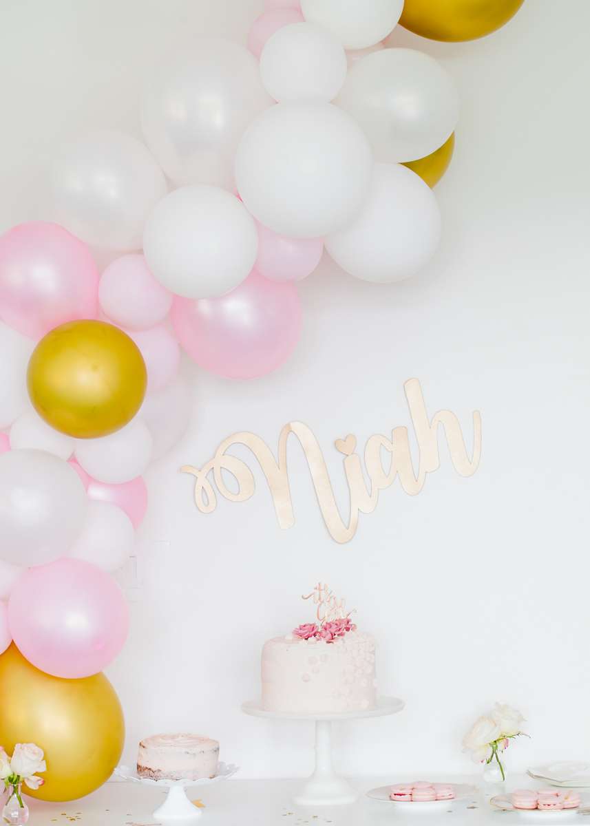 Pink Gold Baby Shower - Balloon Garland
