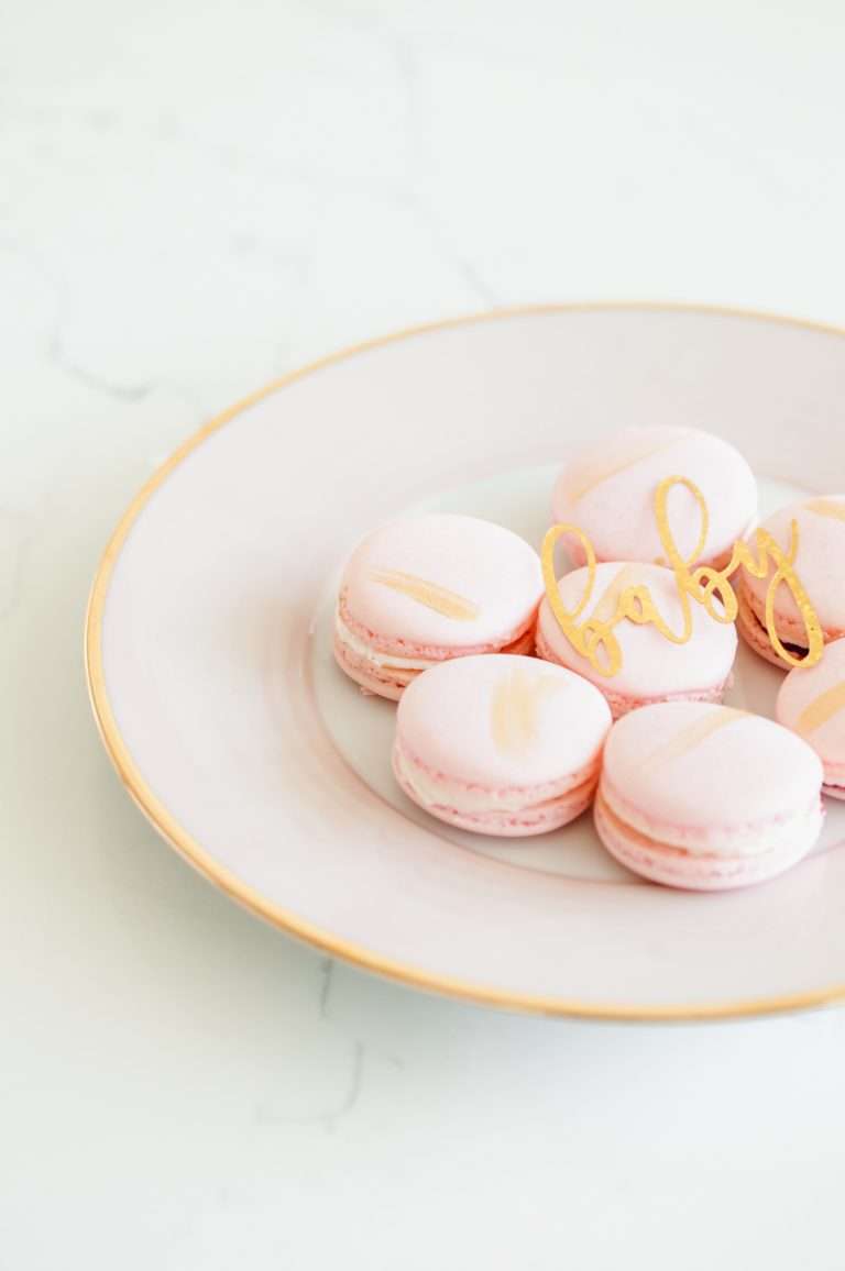 Pink Gold Macarons