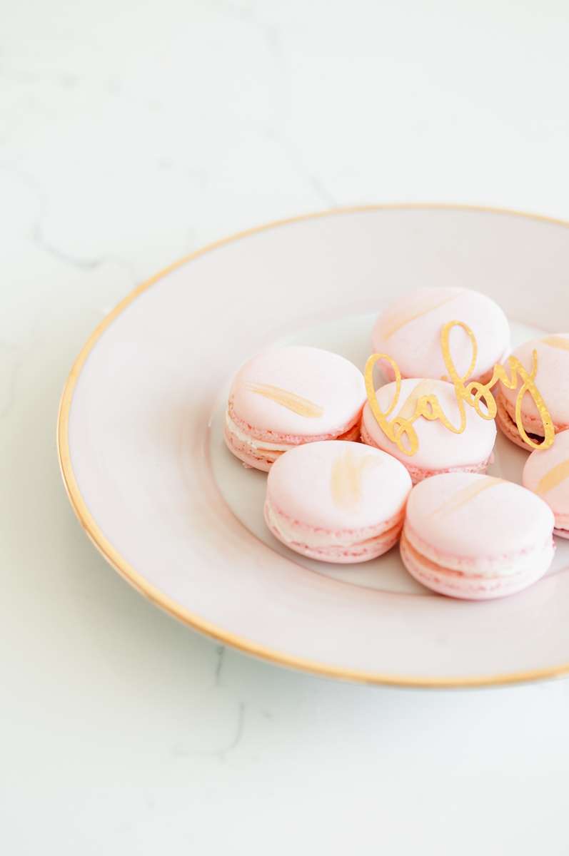 Pink Gold Macarons