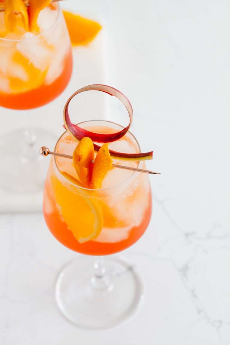 aperol spritz-rhubarb-cocktails-simple-recipes