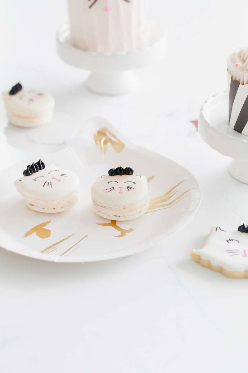 unicorn kitten french macarons - chidlren parties