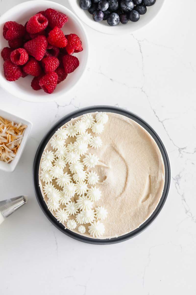 Raw Vegan Coconut Blueberry Cake - Gluten Free - Desserts - Summer - No Bake