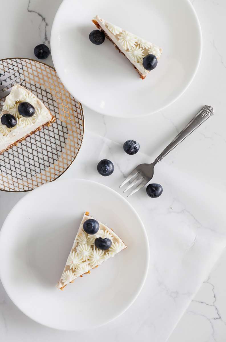 Raw Vegan Coconut Blueberry Cake - Gluten Free - Desserts - Summer - No Bake
