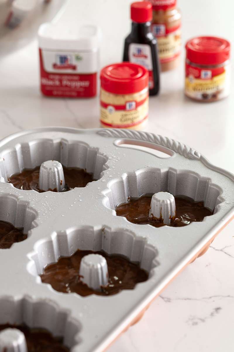 An easy recipe for Gingerbread Bundt Cakes with vanilla glaze for the holiday season