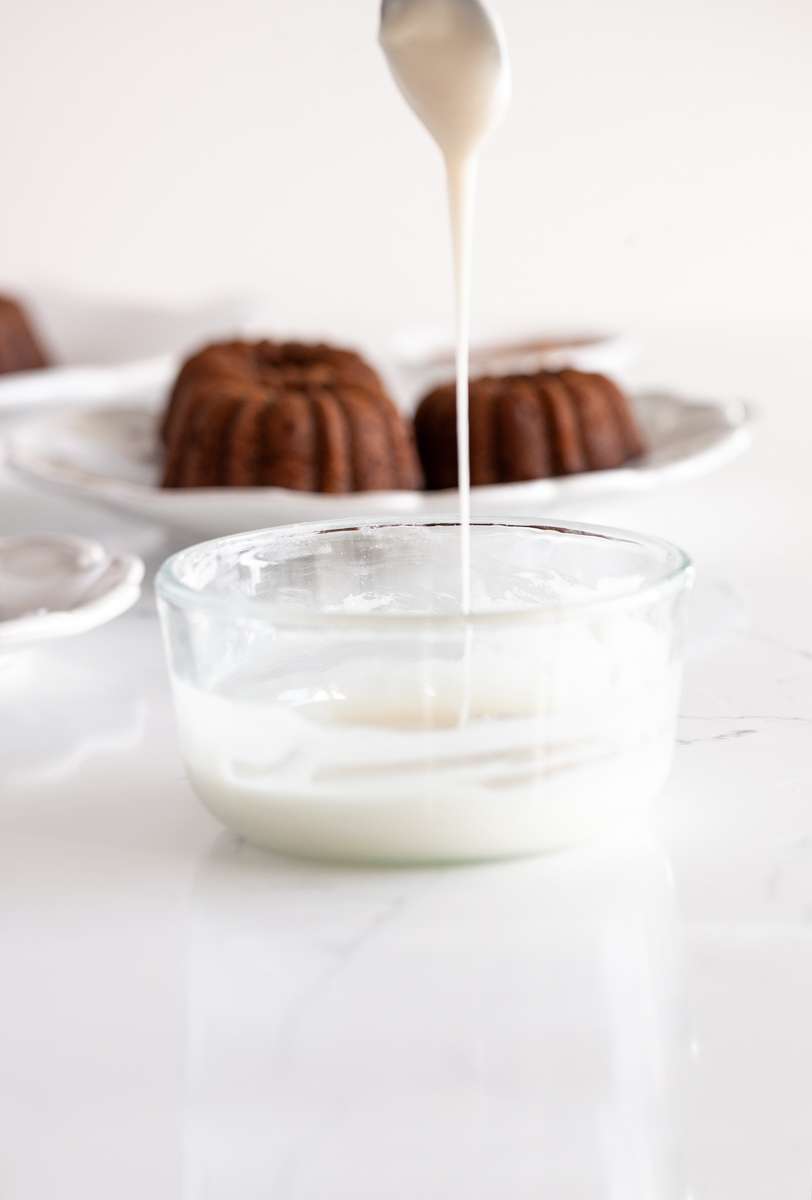 An easy recipe for Gingerbread Bundt Cakes with vanilla glaze for the holiday season