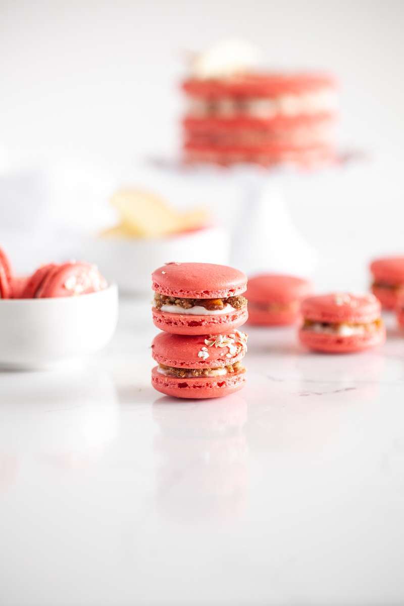 A recipe for apple crisp macarons and a macaron cake for fall dessert menus | Posh Little Designs