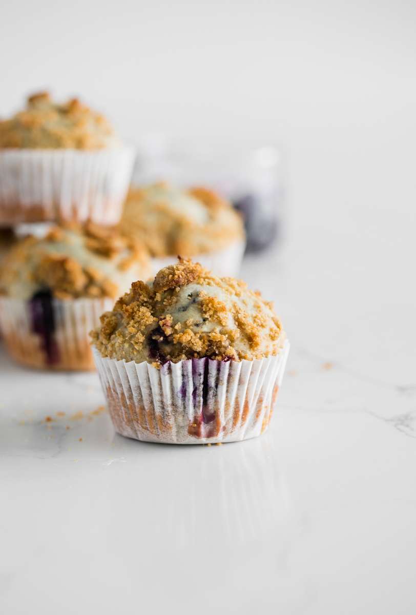 easy dairy free blueberry cinnamon streusel muffins recipe