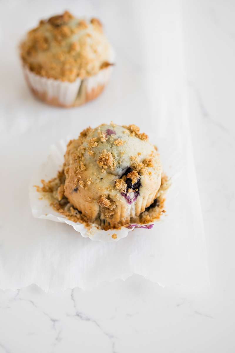 easy dairy free blueberry cinnamon streusel muffins recipe