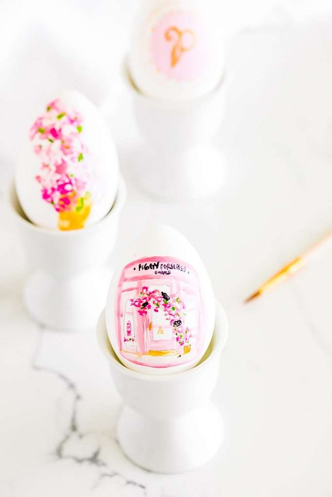 Peggy Porschen Painted Easter Eggs DIY - Posh Little Designs DIY Peggy Porschen and painted Easter Eggs, decorated with acrylic paint in shades of pink. Inspired by the Iconic London Bakery.