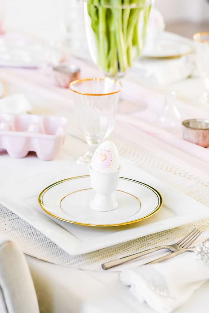 Easter entertaining at home - table settings DIY painted Easter eggs Posh Little Designs