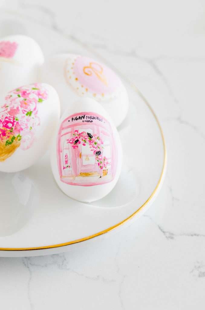Peggy Porschen Painted Easter Eggs DIY - Posh little Designs DIY Peggy Porschen and painted Easter Eggs, decorated with acrylic paint in shades of pink. Inspired by the Iconic London Bakery.