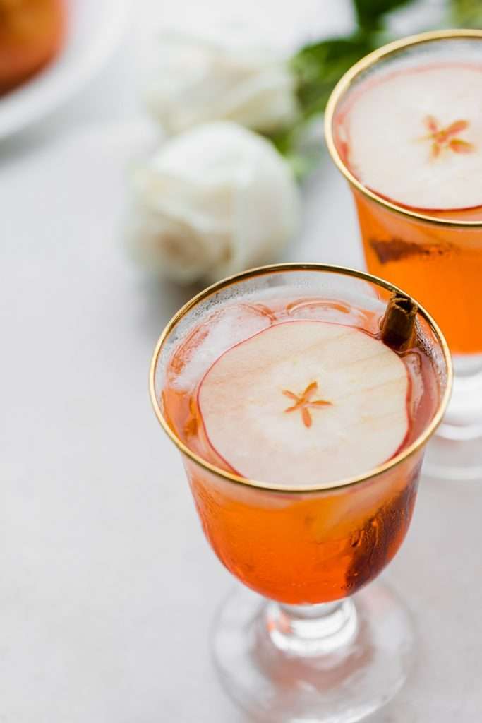 A mix of hard apple cider, Aperol and club soda garnished with cinnamon sticks and thinly sliced apple rounds, make up this light and refreshing twist on the classic Aperol Spritz. The perfect fall and autumn cocktail with warm spices. 