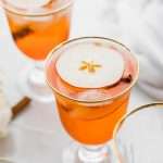 simple fall cocktail recipe for hard apple cider Aperol Spritz with apples and cinnamon