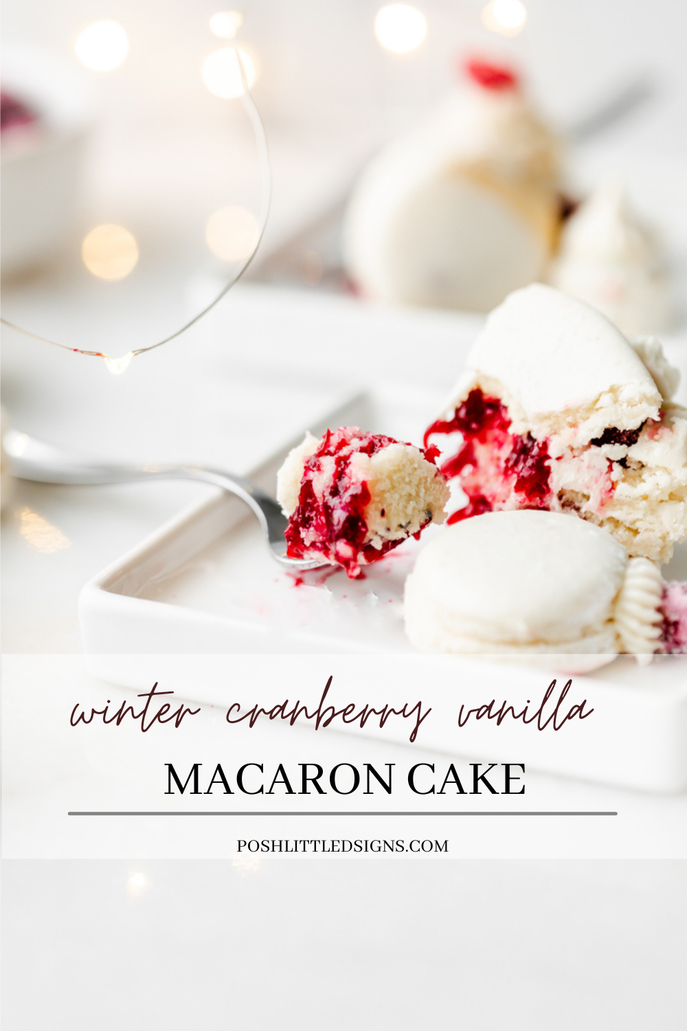 a recipe for cranberry vanilla macaron cake, for Christmas and the holidays dairy and gluten free