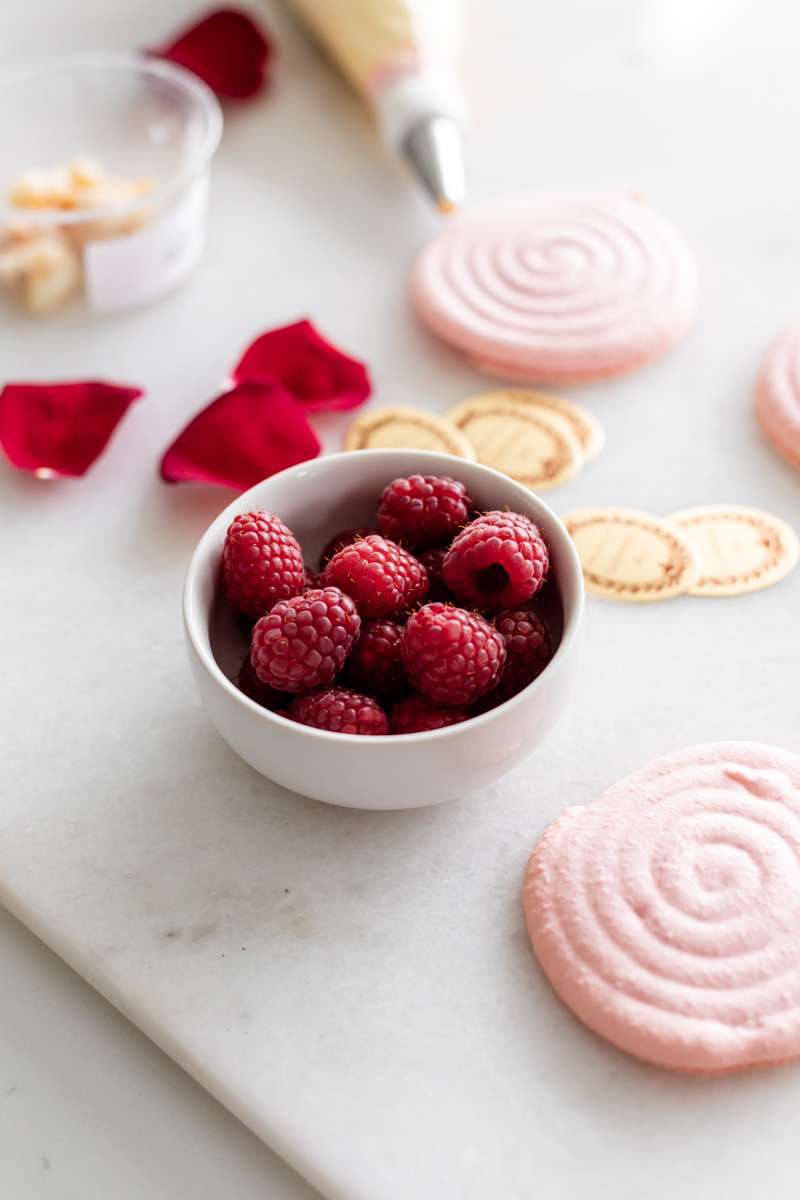 A step by step recipe for ispahan inspired macarons with raspberry, lychee and rose buttercream. Dairy and gluten free.