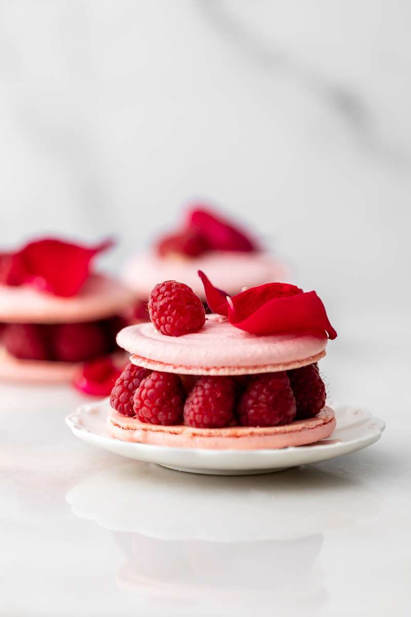 A step by step recipe for ispahan inspired macarons with raspberry, lychee and rose buttercream. Dairy and gluten free.