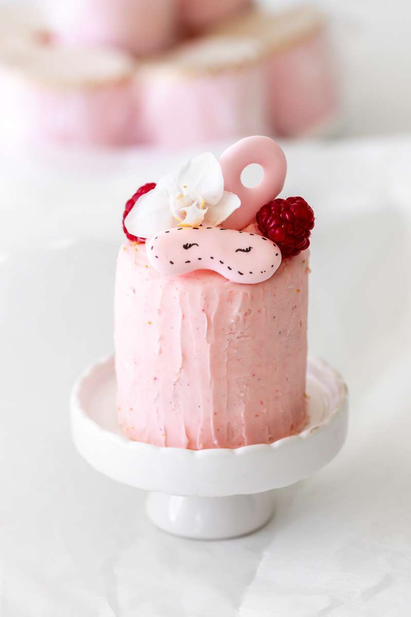 pink spa kids birthday party - mini 9th birthday cake 