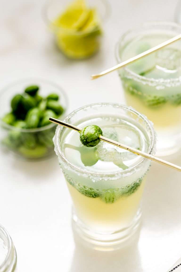 cucamelon margaritas recipe - fresh lime, Mexican gherkins, simple syrup and tequila.