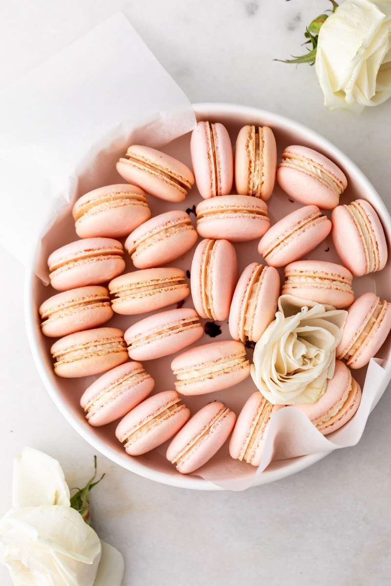 delicious, fruity and floral lychee and rose French macarons for the end of summer. Fun recipe and instructions included. Also dairy and gluten free!