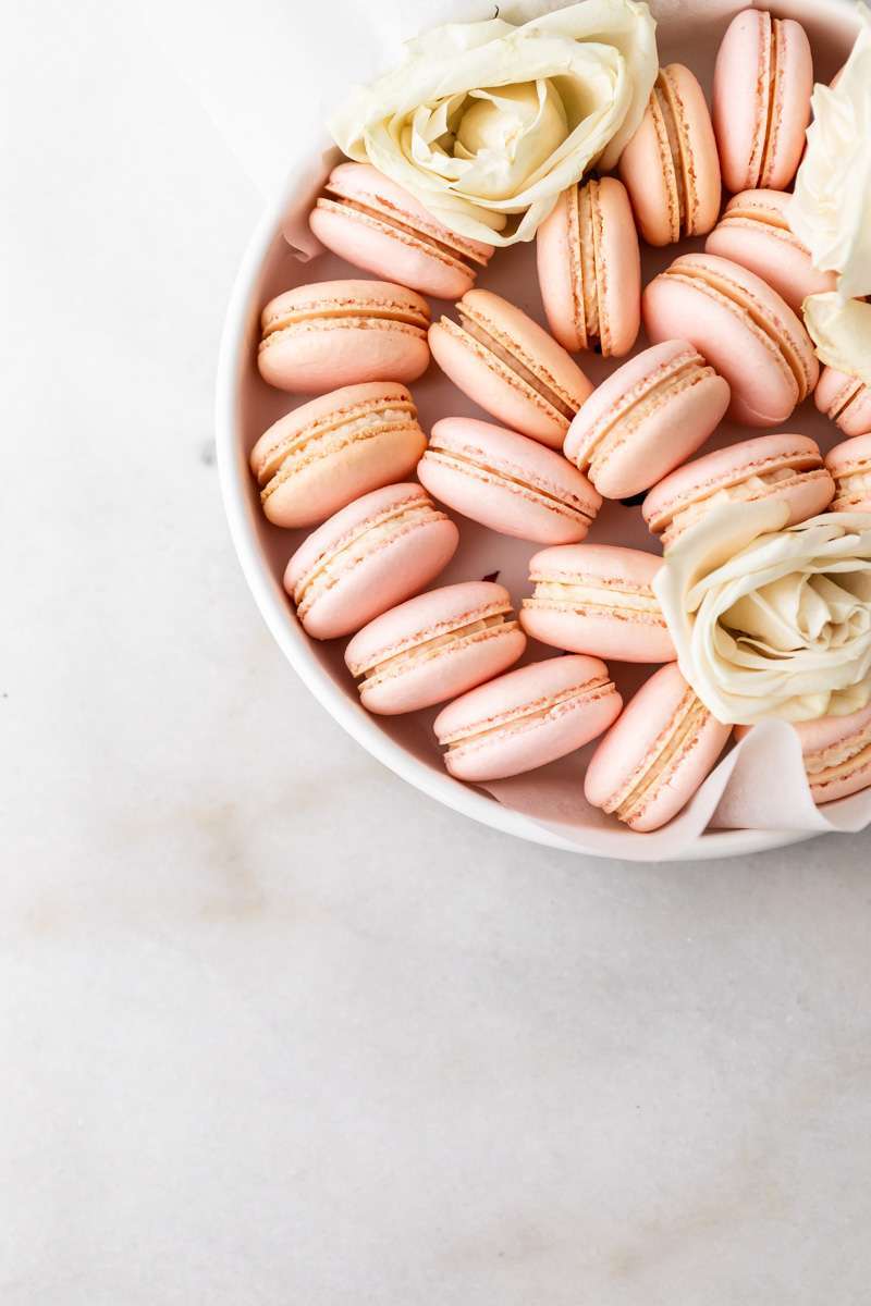 delicious, fruity and floral lychee and rose French macarons for the end of summer. Fun recipe and instructions included. Also dairy and gluten free!