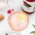 prickly pear Royale champagne cocktail recipe, made with Thatcher's Organic spirits