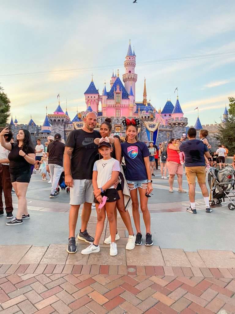 Family photo at Disneyland, California