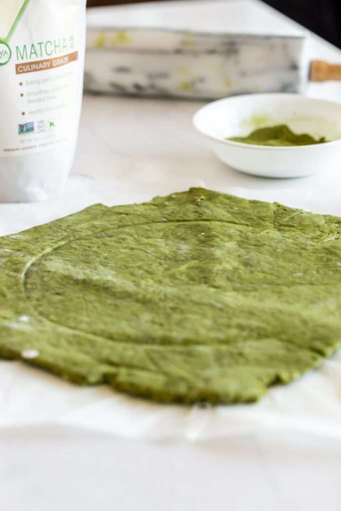 Matcha Pear Galette with a matcha infused crust. A delicious dessert for Thanksgiving and the holiday season.