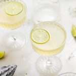 This Sparkling French Gimlet is a twist on the classic Gimlet cocktail, mixed with gin, lime juice, elderflower liqueur and champagne. The recipe is ready in under 5 minutes and the drink is perfect for the spring season and entertaining!