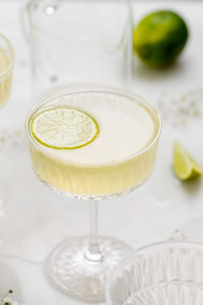 This Sparkling French Gimlet is a twist on the classic Gimlet cocktail, mixed with gin, lime juice, elderflower liqueur and champagne. The recipe is ready in under 5 minutes and the drink is perfect for the spring season and entertaining!