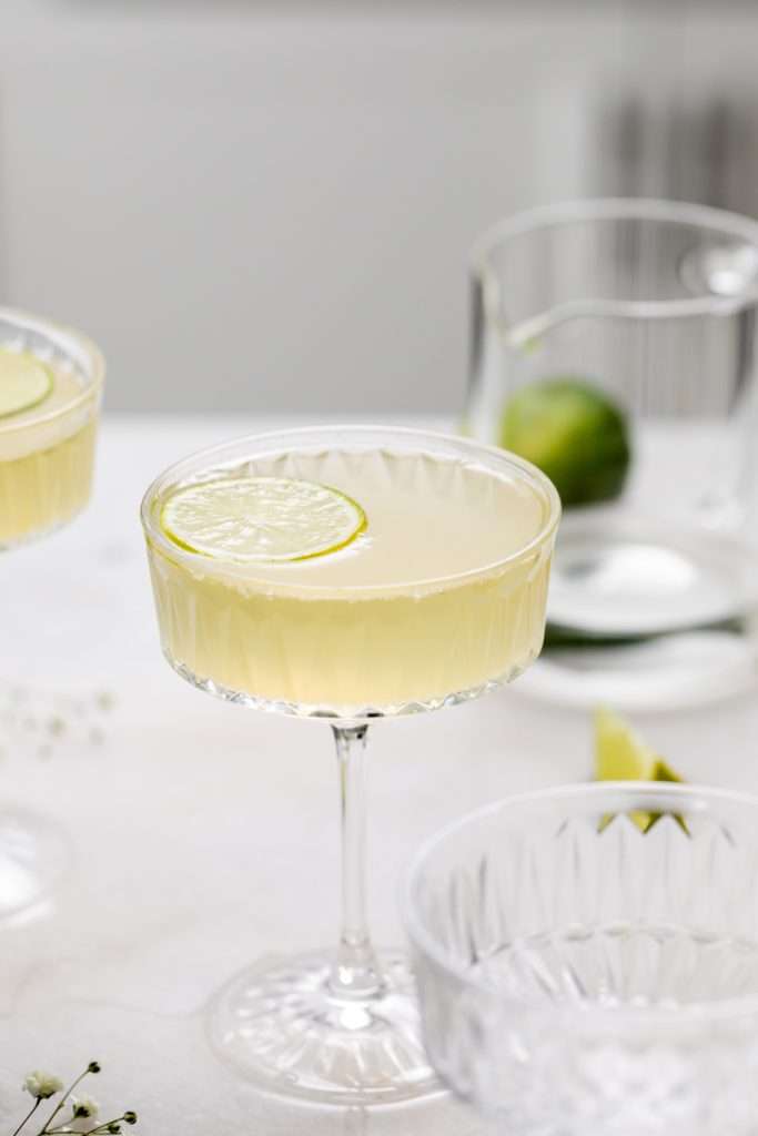 This Sparkling French Gimlet is a twist on the classic Gimlet cocktail, mixed with gin, lime juice, elderflower liqueur and champagne. The recipe is ready in under 5 minutes and the drink is perfect for the spring season and entertaining!