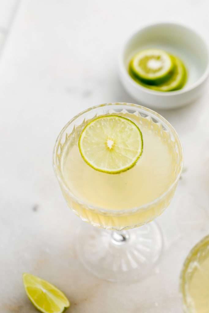This Sparkling French Gimlet is a twist on the classic Gimlet cocktail, mixed with gin, lime juice, elderflower liqueur and champagne. The recipe is ready in under 5 minutes and the drink is perfect for the spring season and entertaining!