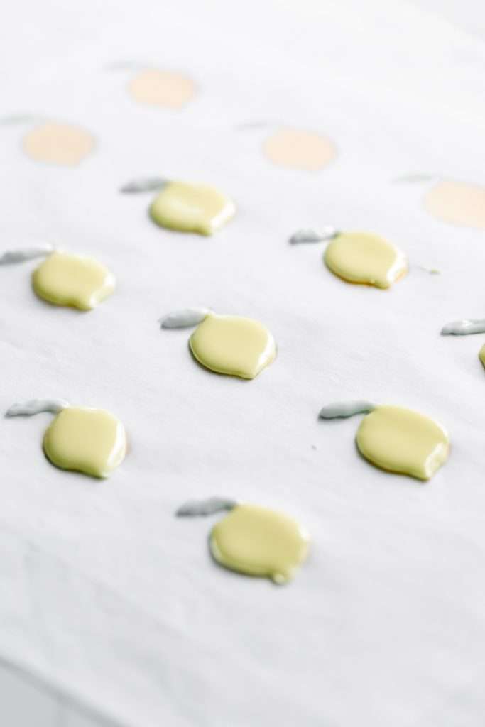 Lemon Royal Icing transfers for topping desserts such as cookies, cupcakes, macarons and more!