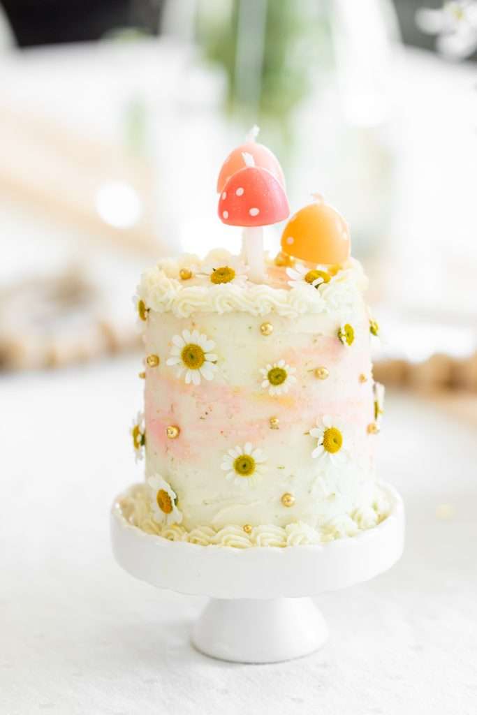 Kids retro themed mini birthday cake.