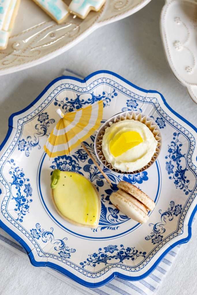 Amalfi Coast themed birthday dinner party complete with a variety of Italian Inspired desserts. From Lemon sugar cookies and cupcakes to tiramisu macarons.