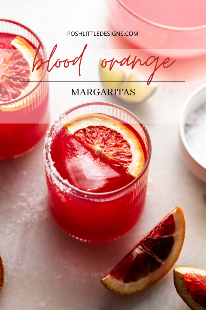 These blood orange margaritas are a vibrant and refreshing seasonal twist on the classic margarita, complete with fresh blood orange juice and only 5 other ingredients. The perfect cocktail recipe as we transition from winter to spring!
