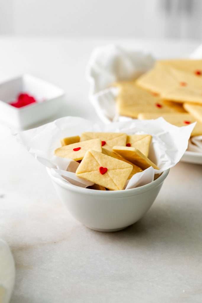 Love Letter Valentine's Day Sugar Cookies recipe, with easy and modern decorations. No icing required and perfect for gifting or for Valentine's and Galentine's Day celebrations and parties.