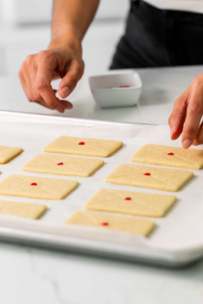 Love Letter Valentine's Day Sugar Cookies recipe, with easy and modern decorations. No icing required and perfect for gifting or for Valentine's and Galentine's Day celebrations and parties.