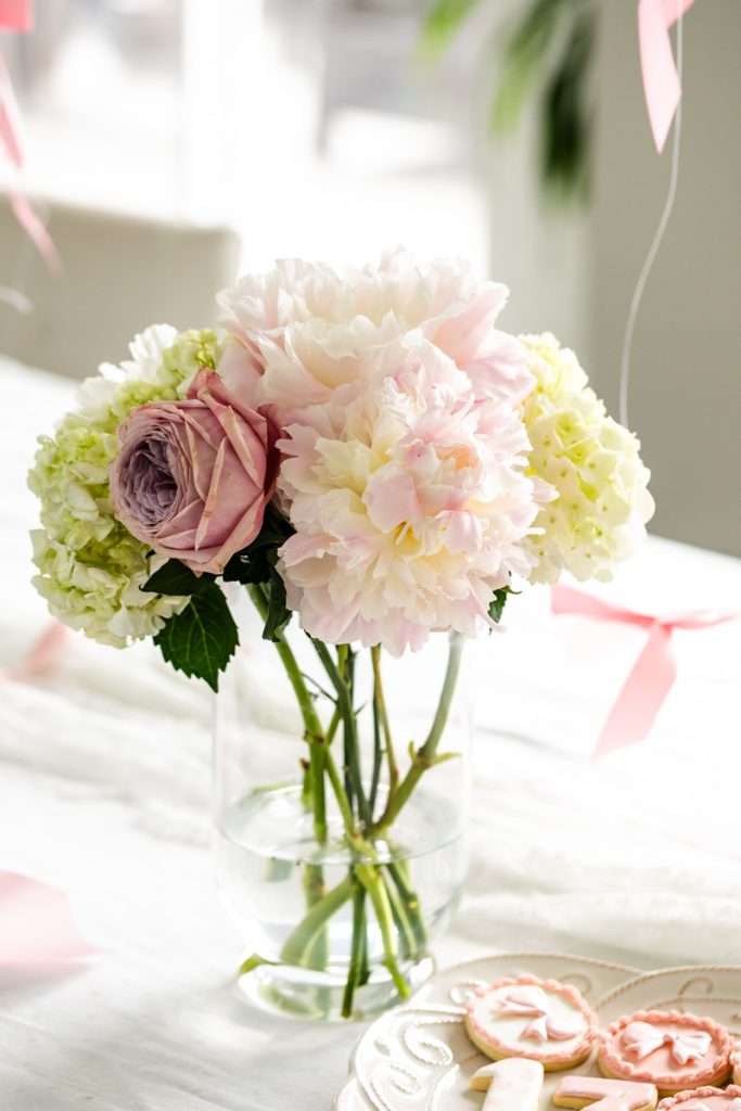 pink rose and peony party blooms