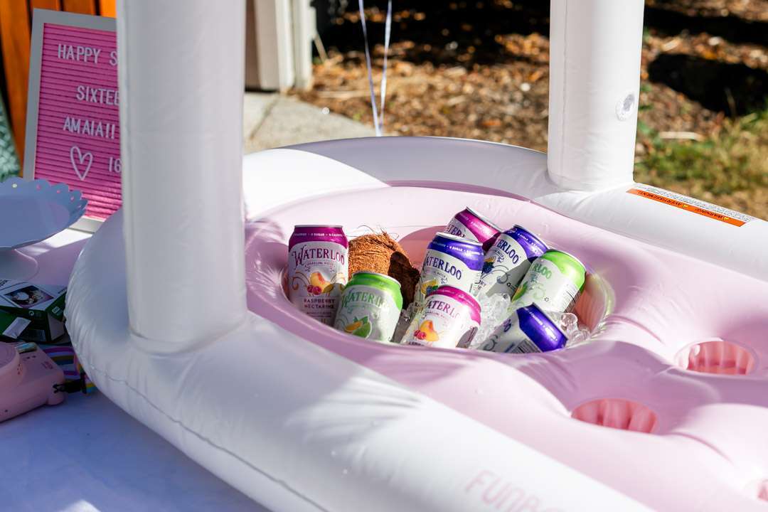 Party beverages for cabana themed pool party
