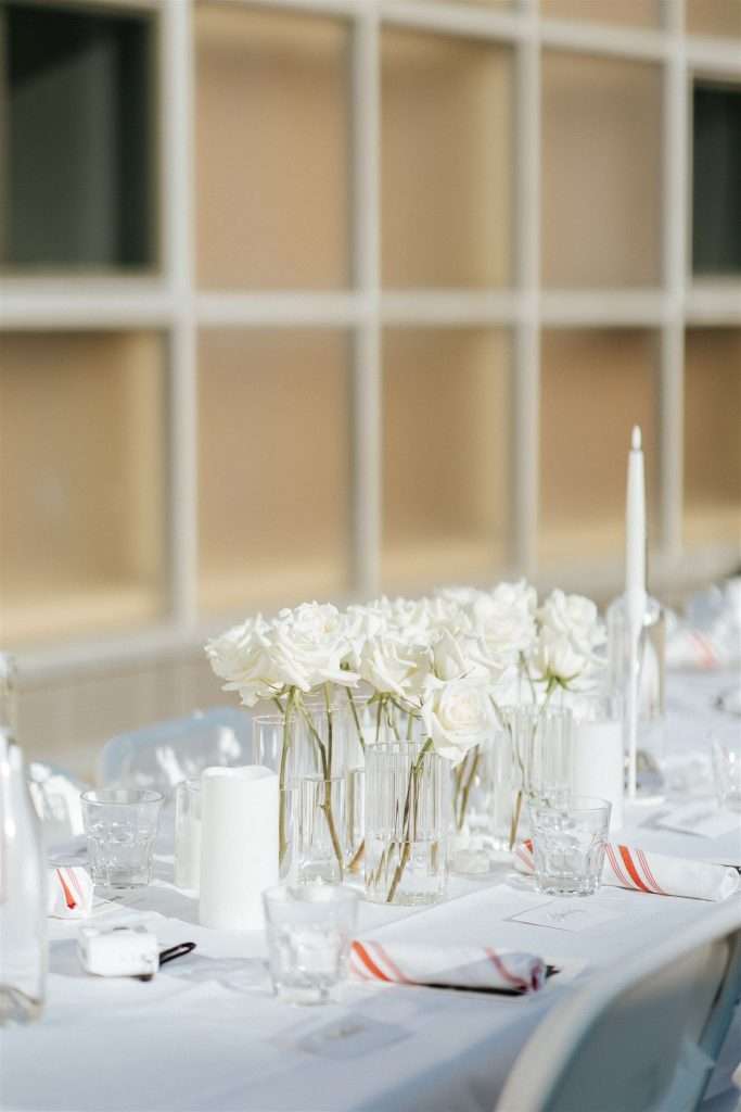 Black and white anniversary party decor and timeless styling