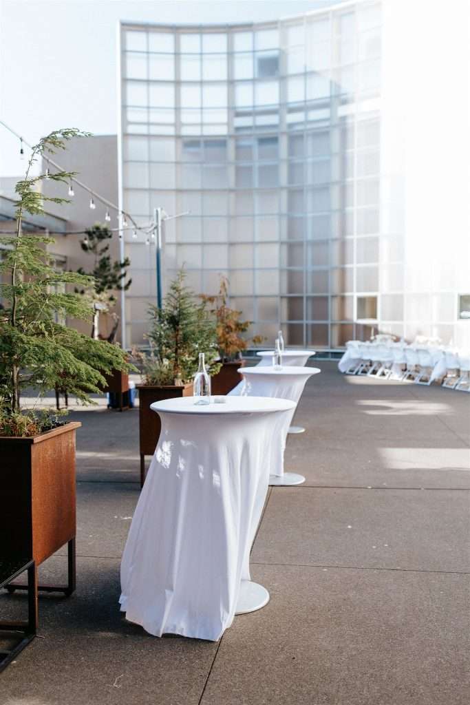 Black and white anniversary party decor and timeless styling