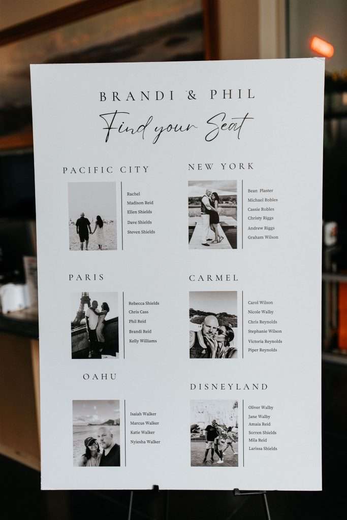 Black and white anniversary party decor and timeless styling