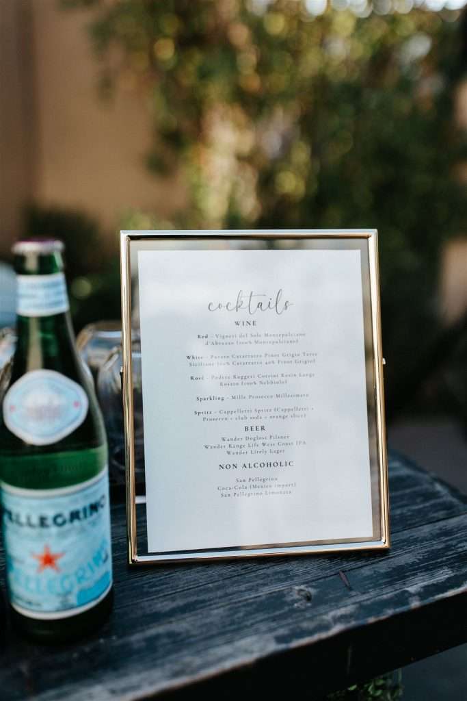 Anniversary party food and drink display in authentic Italian