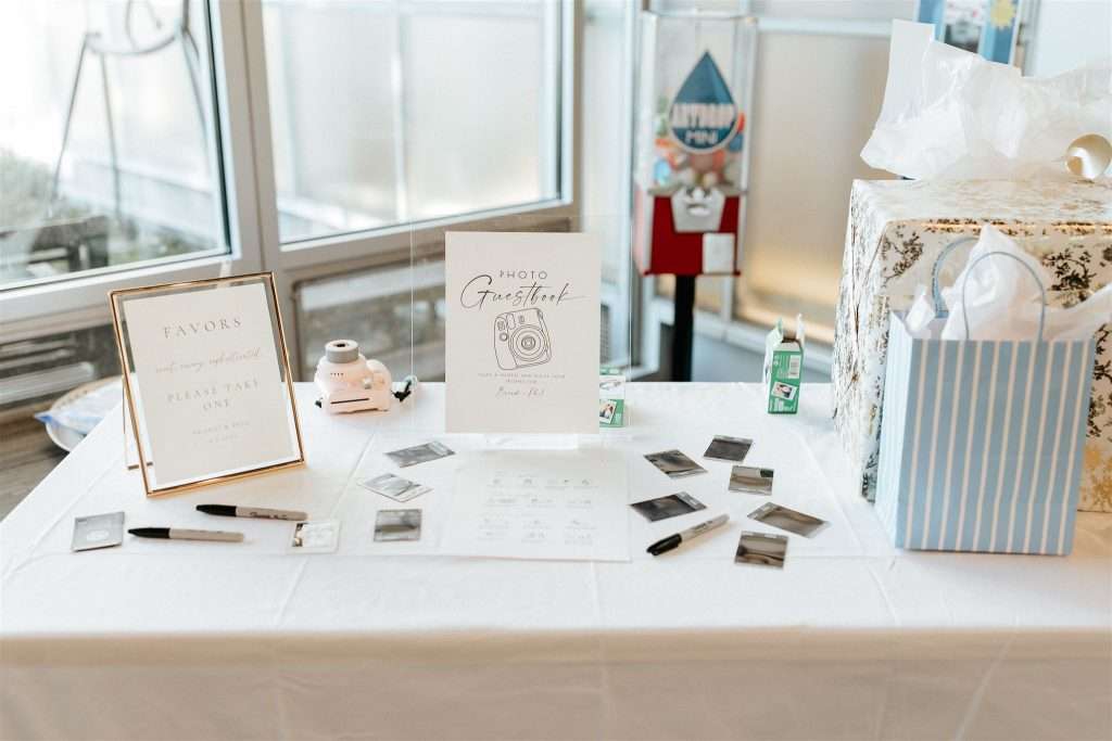 Black and white anniversary party decor and timeless styling