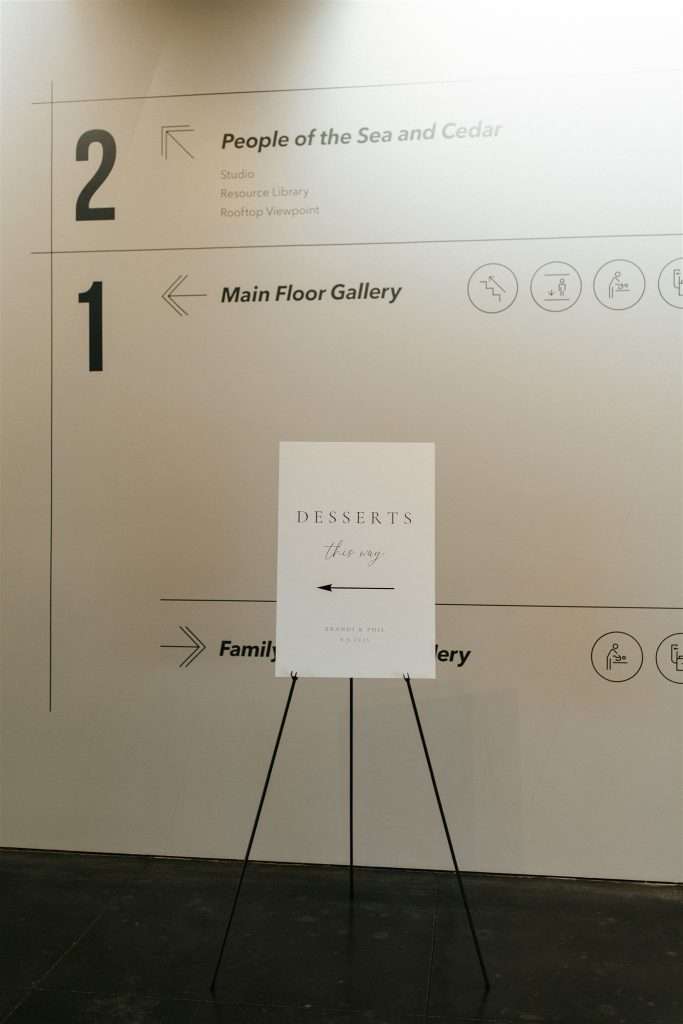 Black and white anniversary party decor and timeless styling