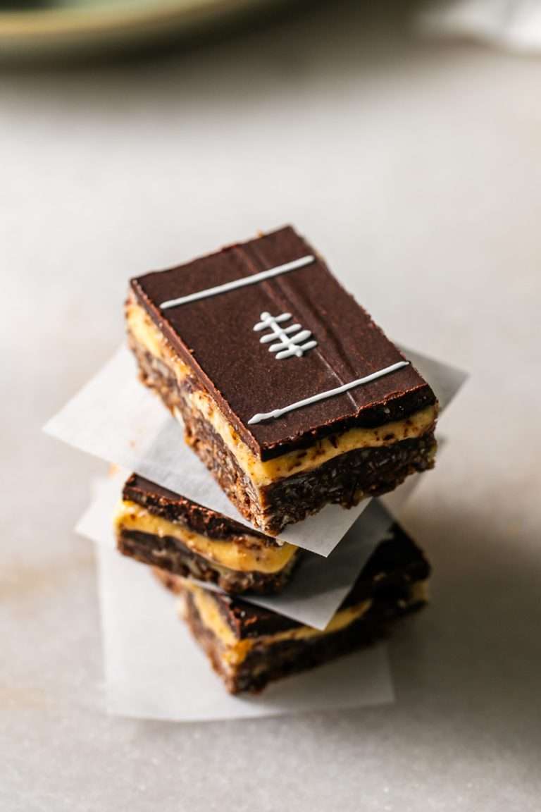 Nanaimo Bars Football Dessert - Game Day Treat
